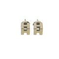 Hermes Cage Ash Cube Earrings Silver Off White Silver-off