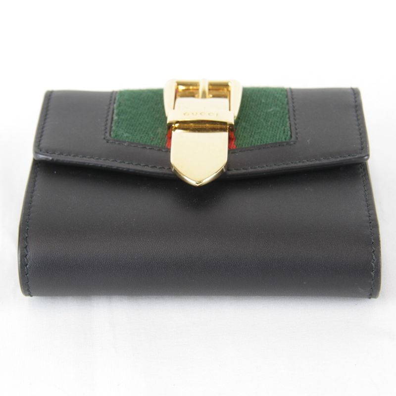 Gucci Sylvie Webline Trifold Wallet Compact