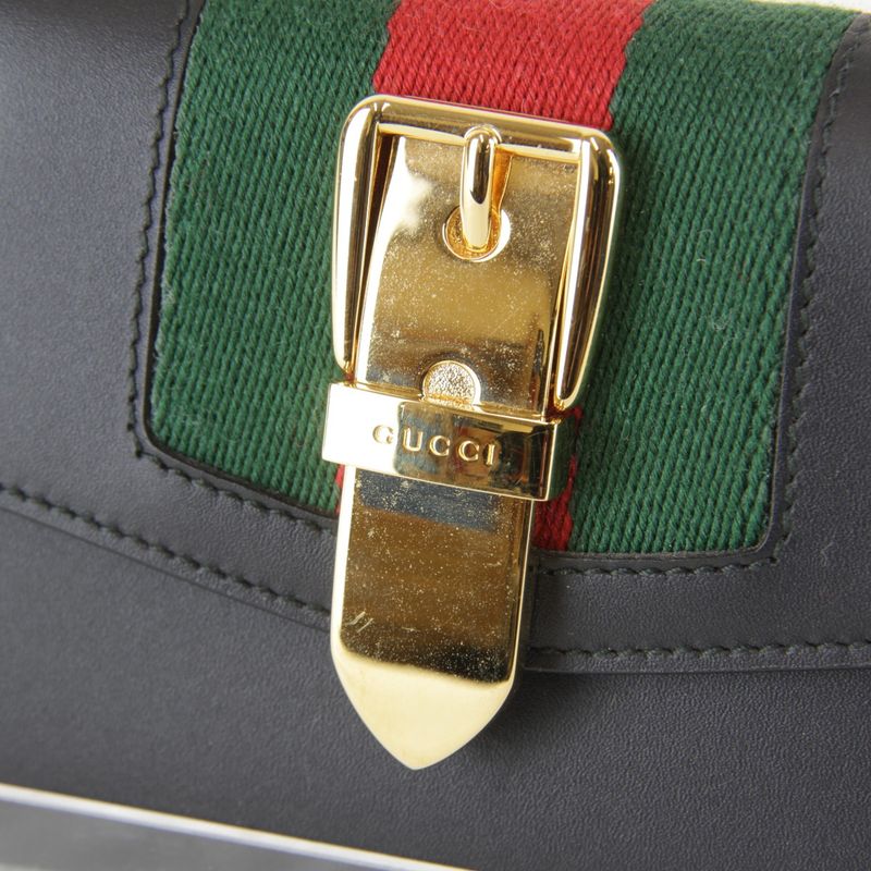 Gucci Sylvie Webline Trifold Wallet Compact