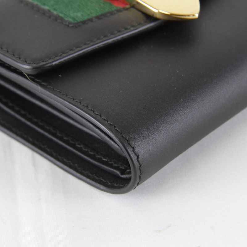 Gucci Sylvie Webline Trifold Wallet Compact