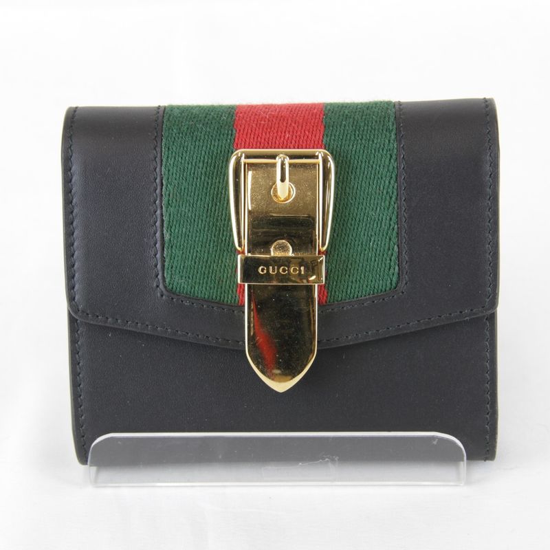 Gucci Sylvie Webline Trifold Wallet Compact