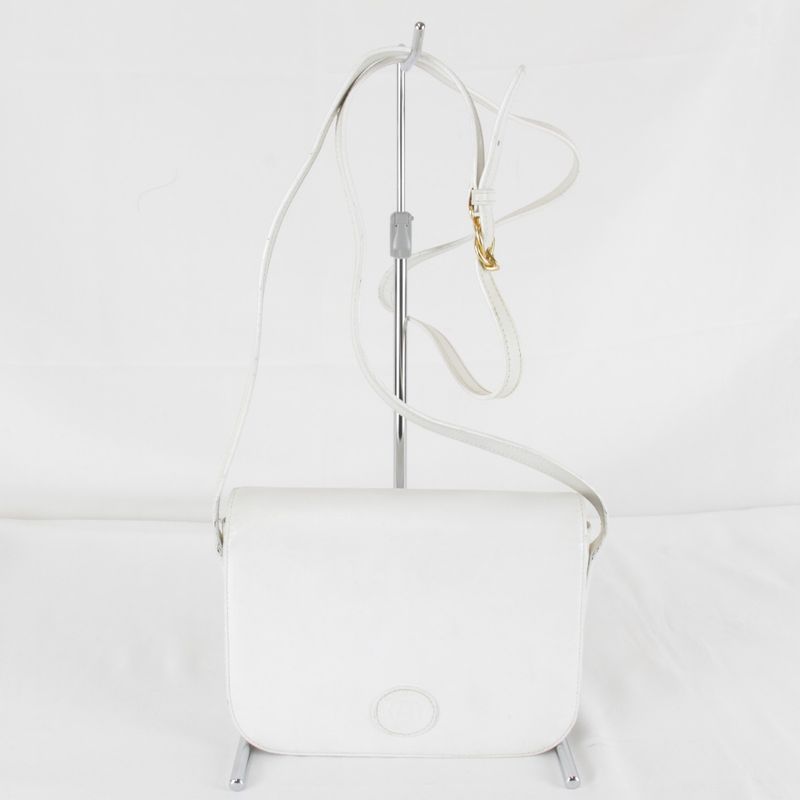 Gucci Vintage Shoulder Bag Leather White High