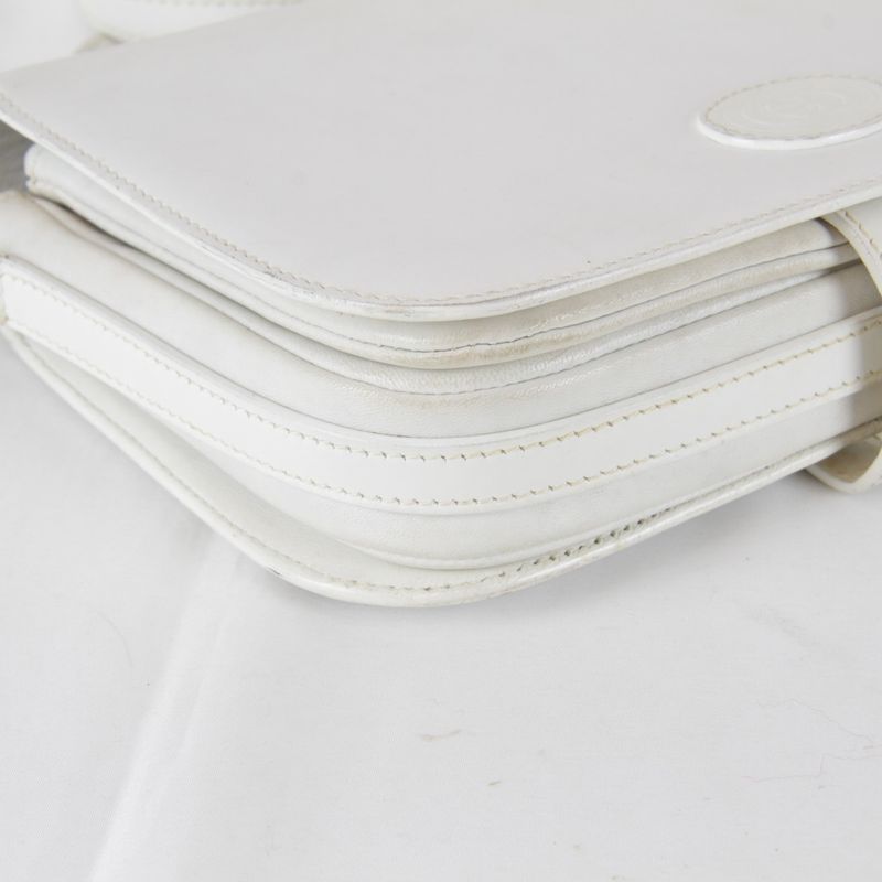 Gucci Vintage Shoulder Bag Leather White High