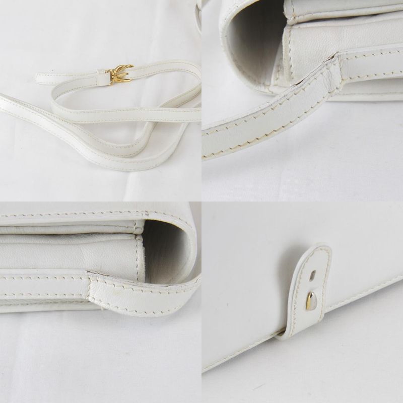 Gucci Vintage Shoulder Bag Leather White High