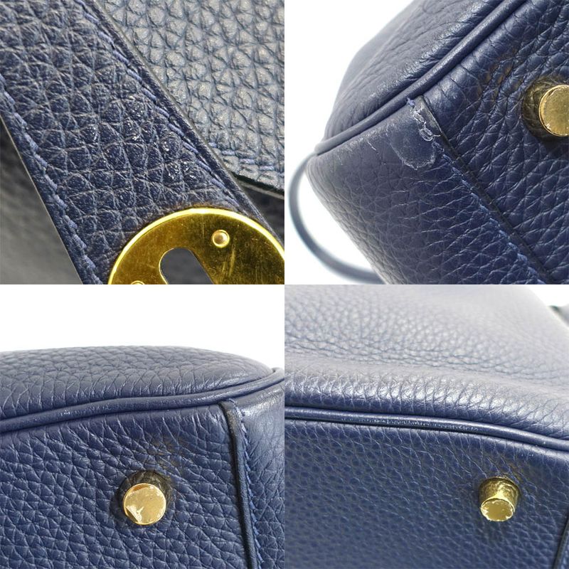 Hermes Lindy 26 Manufactured Taurillon Clemence Navy Handbag