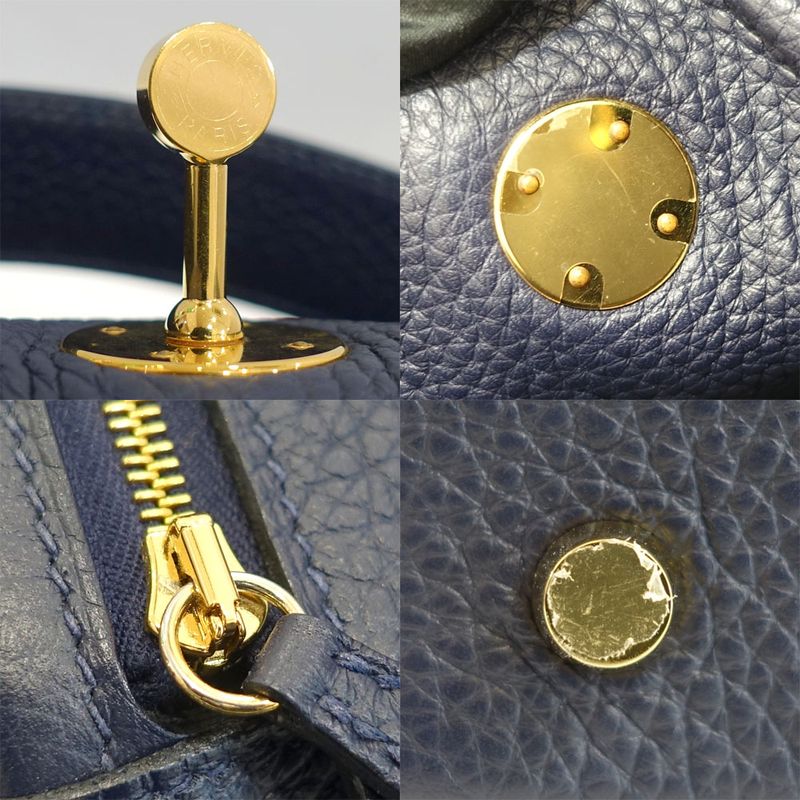 Hermes Lindy 26 Manufactured Taurillon Clemence Navy Handbag