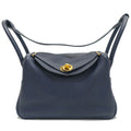 Hermes Lindy 26 Manufactured Taurillon Clemence Navy Handbag