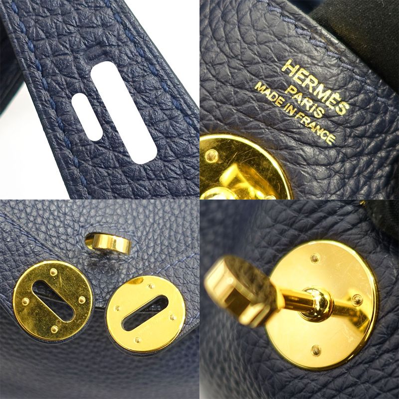 Hermes Lindy 26 Manufactured Taurillon Clemence Navy Handbag