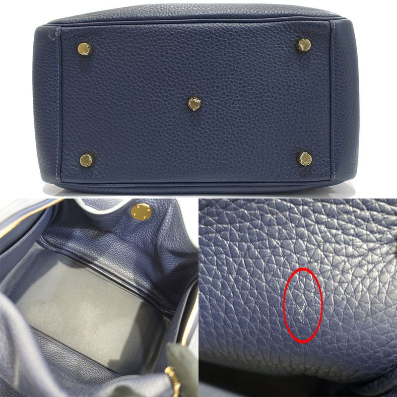 Hermes Lindy 26 Manufactured Taurillon Clemence Navy Handbag