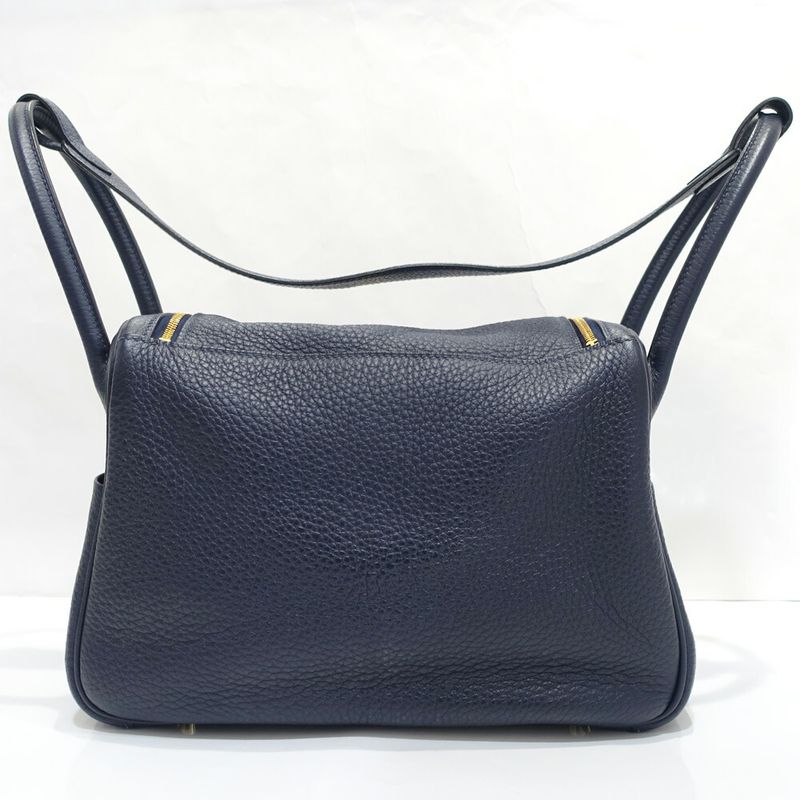 Hermes Lindy 26 Manufactured Taurillon Clemence Navy Handbag