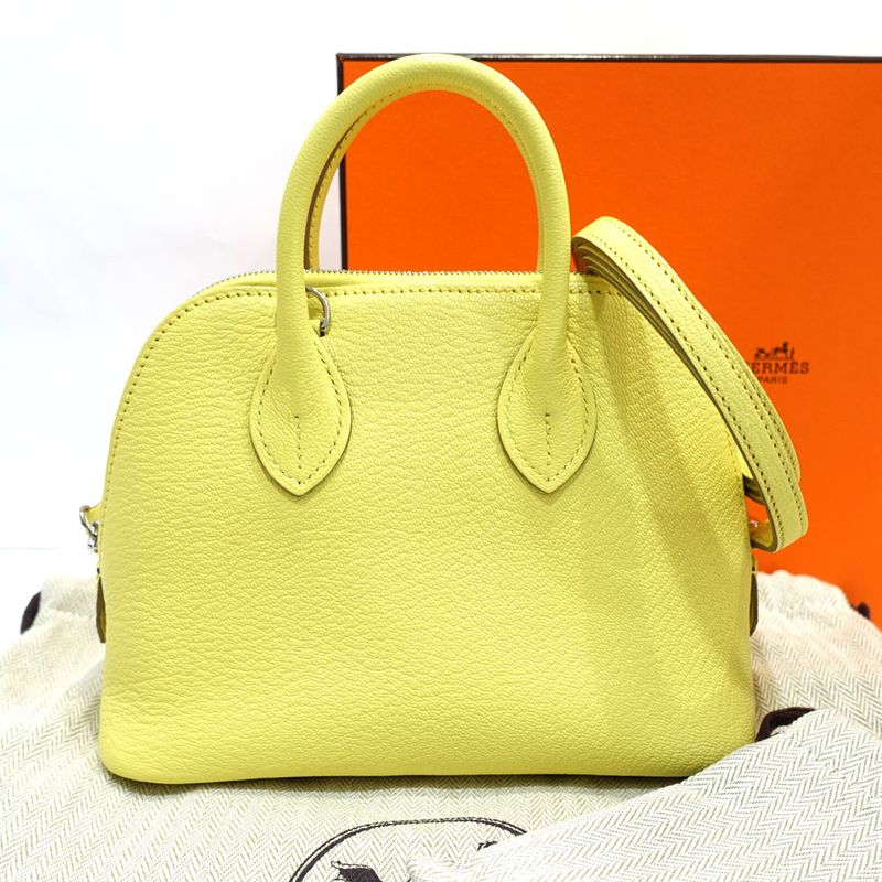 Hermes Bolide Mini Manufactured Chevre Lime Handbag