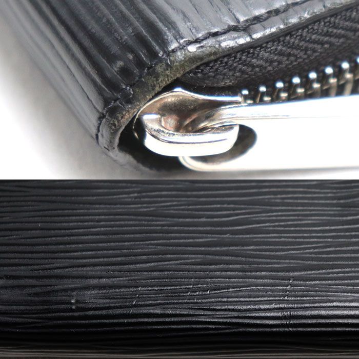 Louis Vuitton Zippy Wallet Zip Around Epi Black
