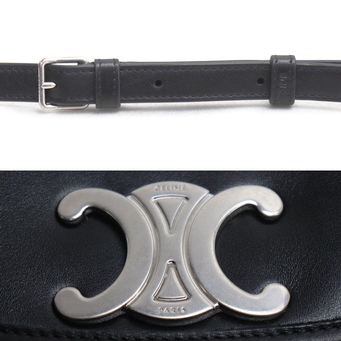 Celine Besace Triomphe Shoulder Bag Black