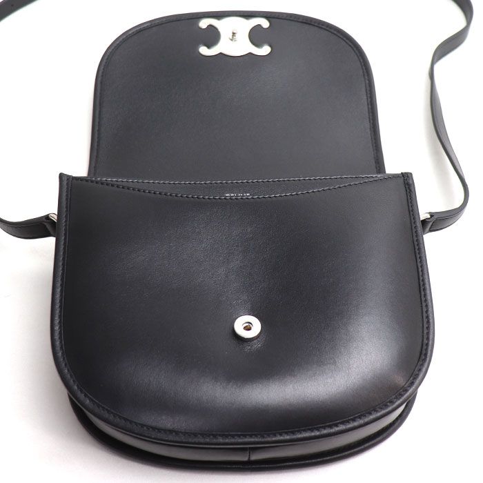 Celine Besace Triomphe Shoulder Bag Black