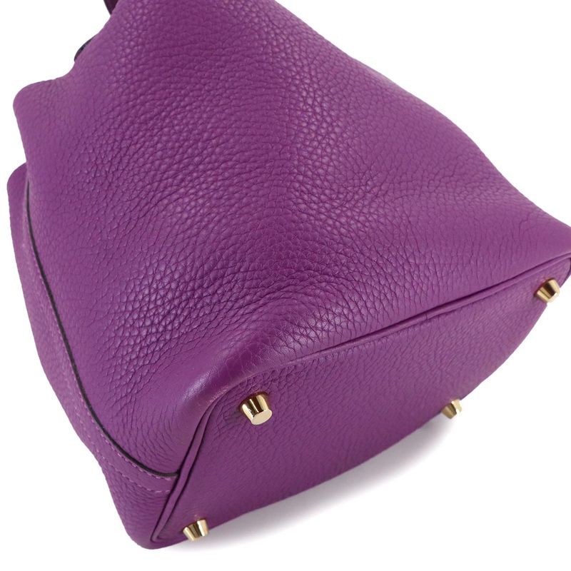 Hermes Picotin Lock 18 PM Hand Bag Taurillon Clemence Anemone Gold