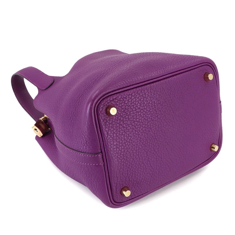 Hermes Picotin Lock 18 PM Hand Bag Taurillon Clemence Anemone Gold