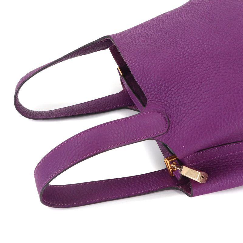 Hermes Picotin Lock 18 PM Hand Bag Taurillon Clemence Anemone Gold