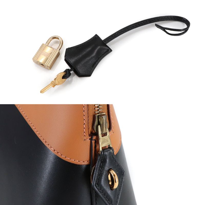 Hermes Bolide 31 2-Way Bag Box Calf Chamonix Black Natural