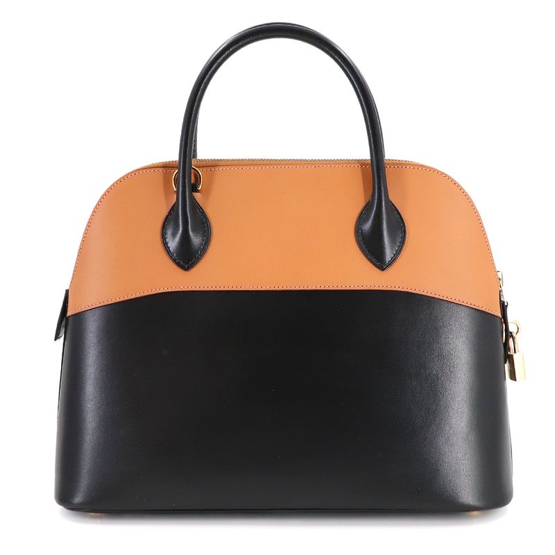 Hermes Bolide 31 2-Way Bag Box Calf Chamonix Black Natural