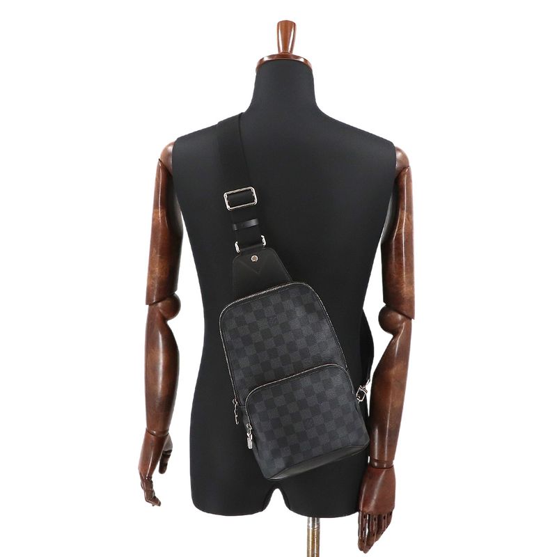 Louis Vuitton Damier Graphite Avenue Ring Body Shoulder Bag Black