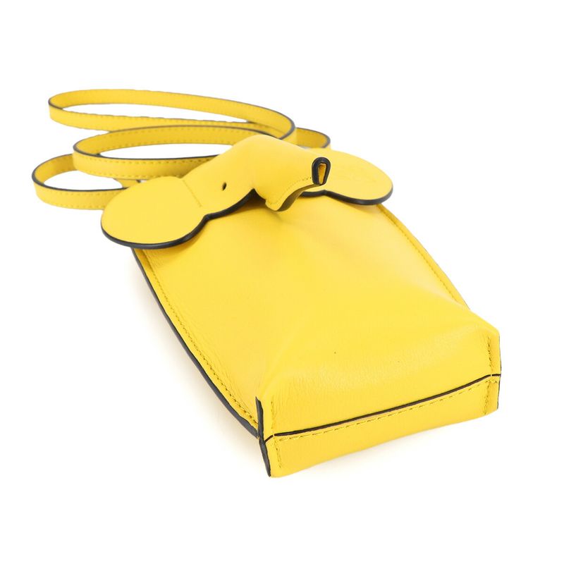 Loewe Elephant Pocket Shoulder Bag Leather Yellow