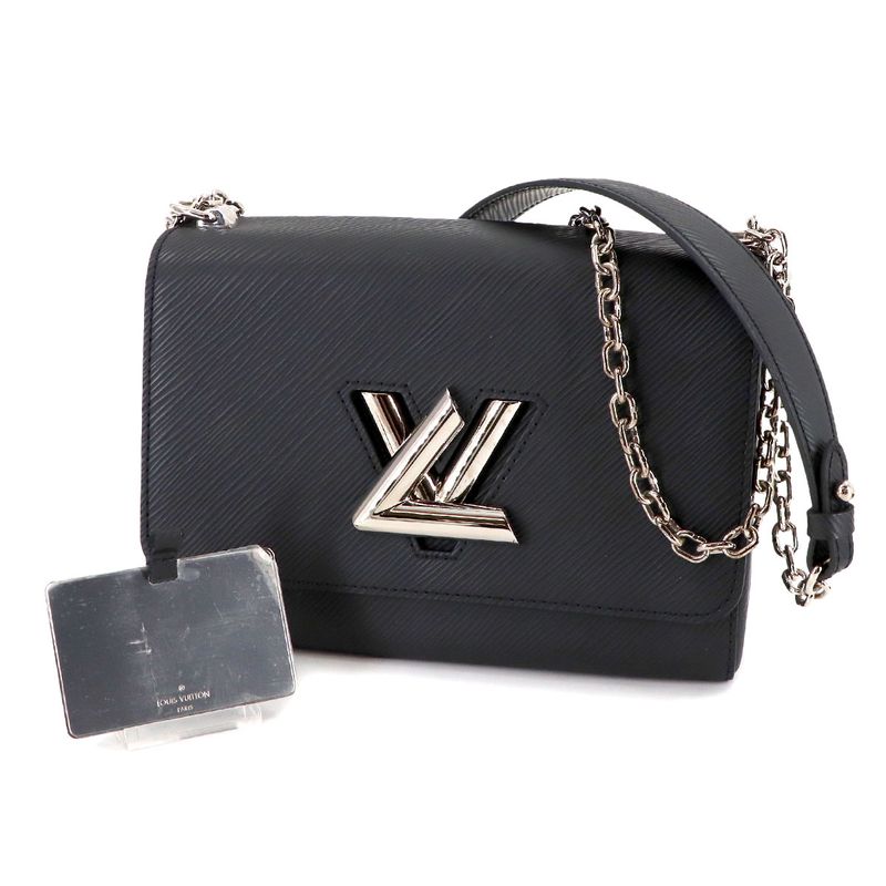 Louis Vuitton Epi Twist MM Chain Shoulder Bag Leather Noir Black