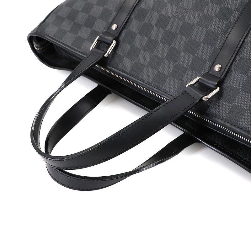Louis Vuitton Damier Graphite Tadao 2-Way Tote Shoulder Bag Black Gray