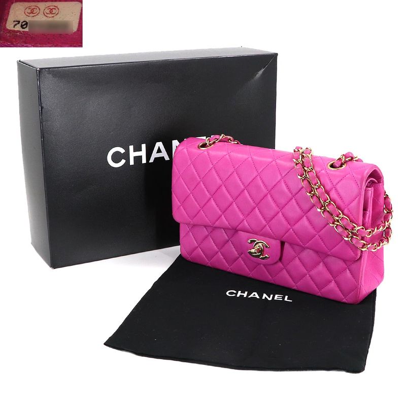 Chanel Quilted 25 Chain Shoulder Bag Lambskin Pink Gold Main Item: