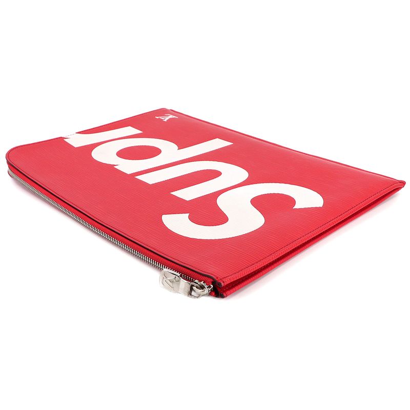 Louis Vuitton Supreme Epi Pochette Jour GM Clutch Red Main Item: X White