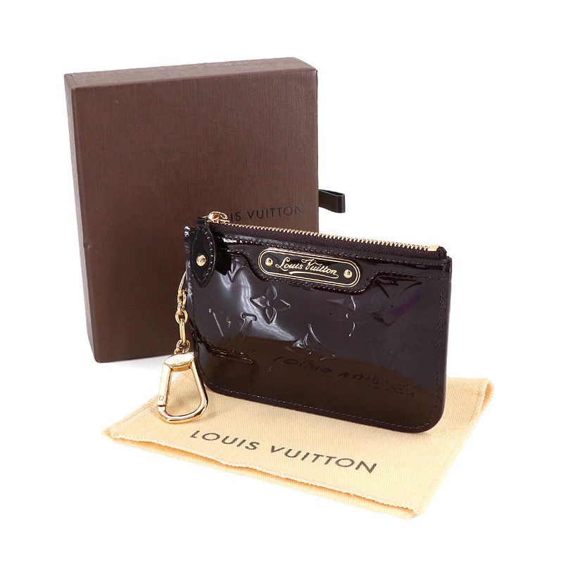 Louis Vuitton Monogram Vernis Pochette Cles NM Coin Case Leather Main Item :amarante