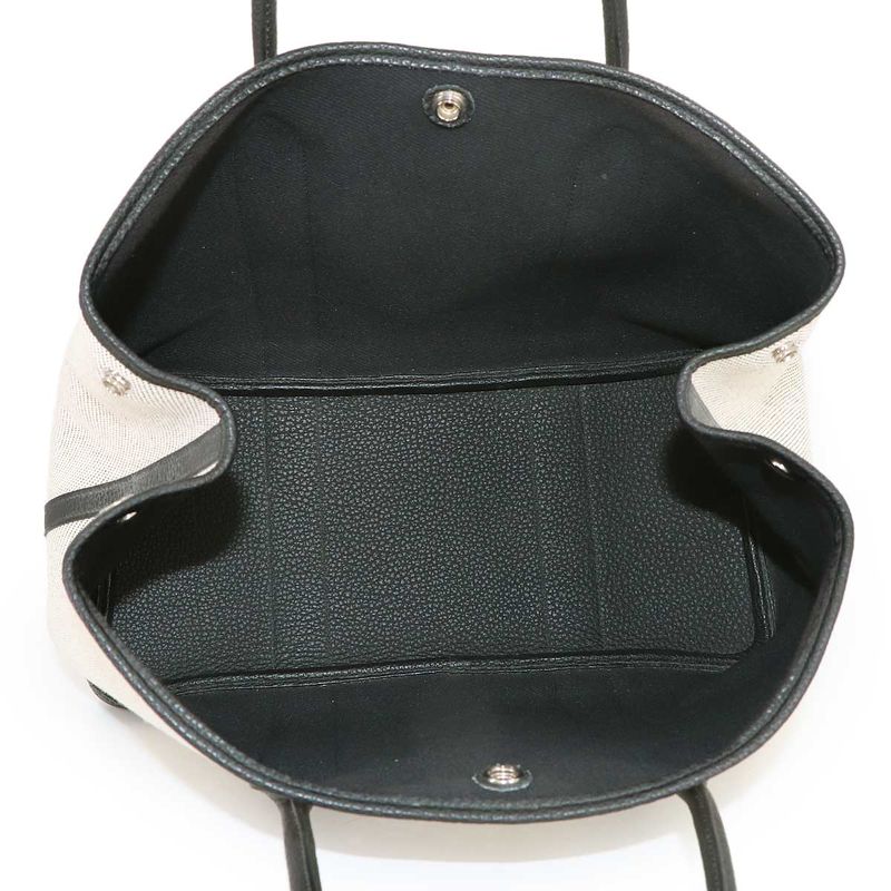 Hermes Garden Party 36 PM Tote Twill Ash Negonda Ecru Black Main Item: Ecru X