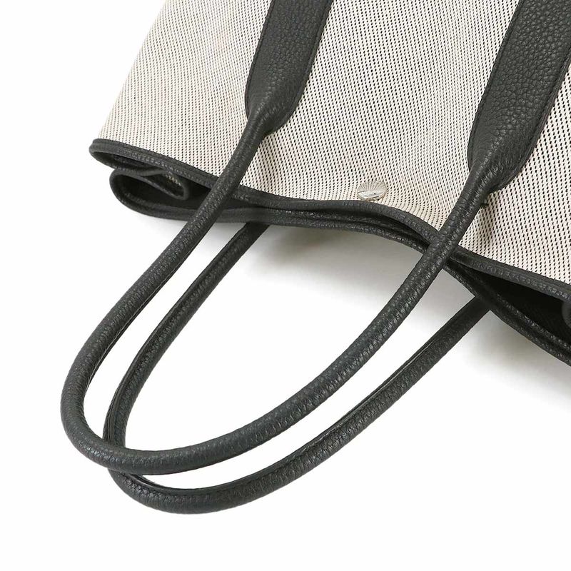 Hermes Garden Party 36 PM Tote Twill Ash Negonda Ecru Black Main Item: Ecru X