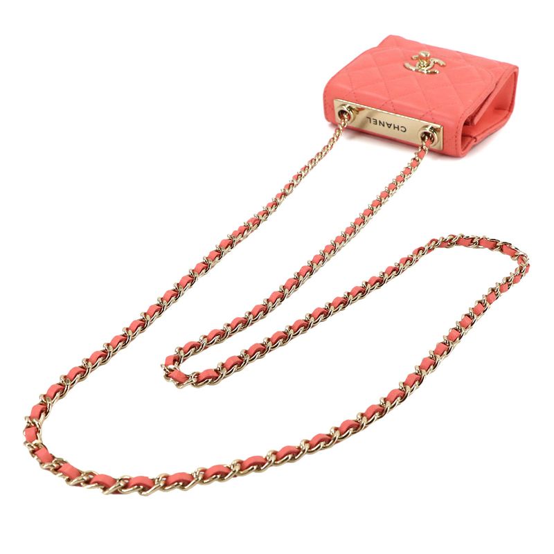 Chanel Trendy CC Quilted Chain Shoulder Bag Lambskin Pink Gold