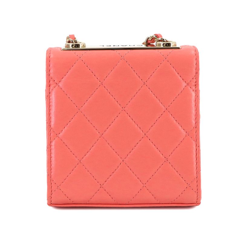 Chanel Trendy CC Quilted Chain Shoulder Bag Lambskin Pink Gold