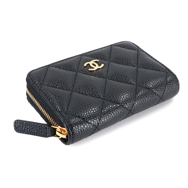 Chanel Quilted Classic Zip Coin Purse Caviar Leather