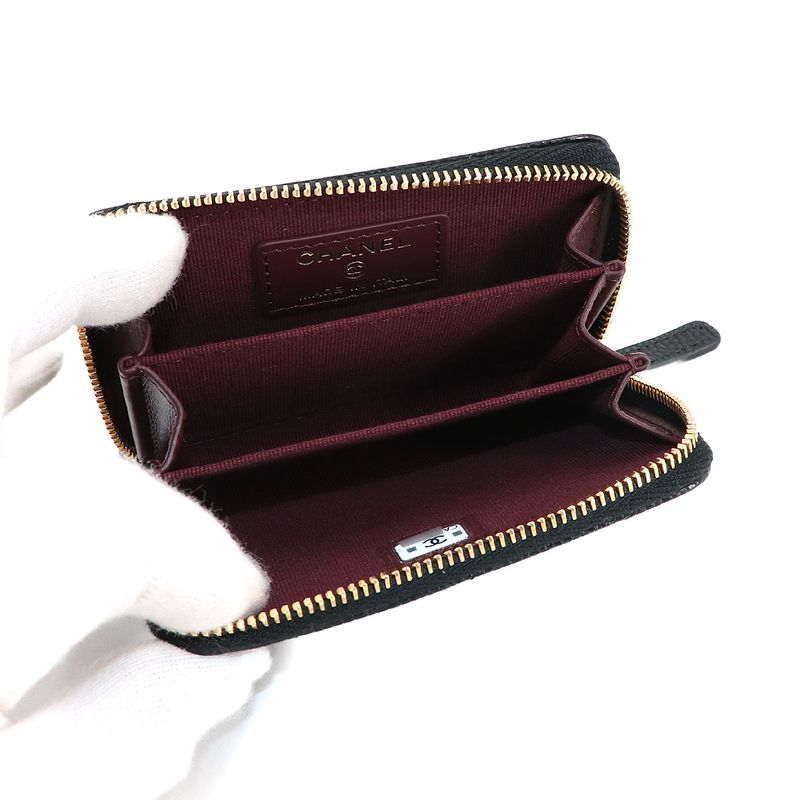 Chanel Quilted Classic Zip Coin Purse Caviar Leather