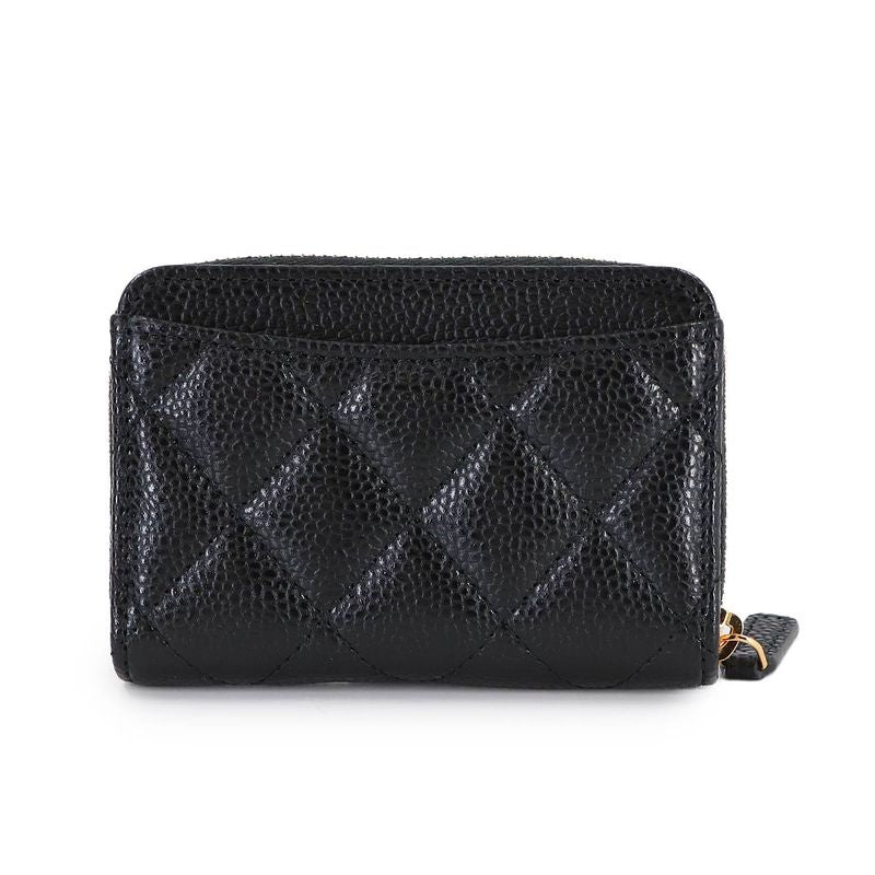 Chanel Quilted Classic Zip Coin Purse Caviar Leather