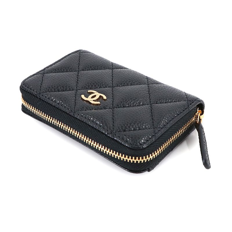 Chanel Quilted Classic Zip Coin Purse Caviar Leather