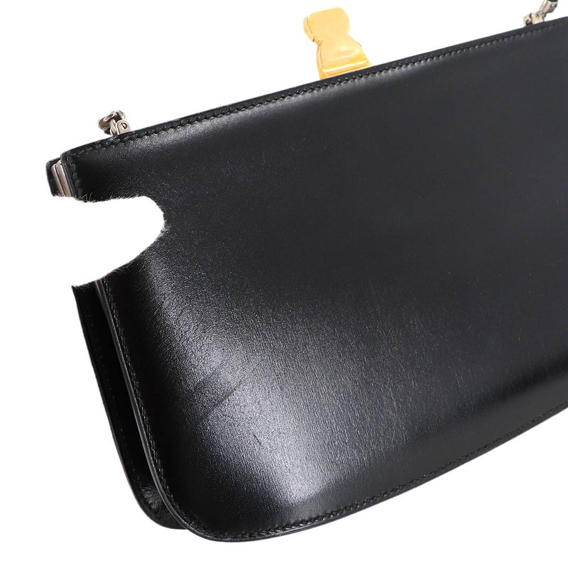 Hermes Sac Amaris Champagne Shoulder Bag Box Calf Black Main Item: