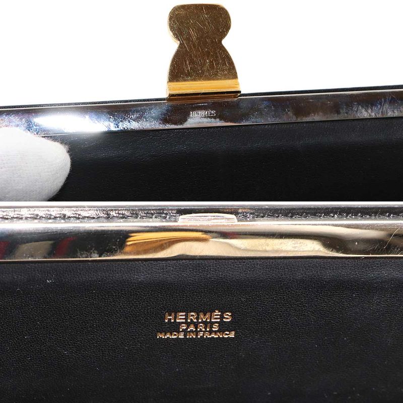 Hermes Sac Amaris Champagne Shoulder Bag Box Calf Black Main Item: