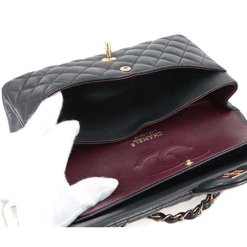 Chanel Quilted 25 Chain Shoulder Bag Lambskin Black Gold Main Item: