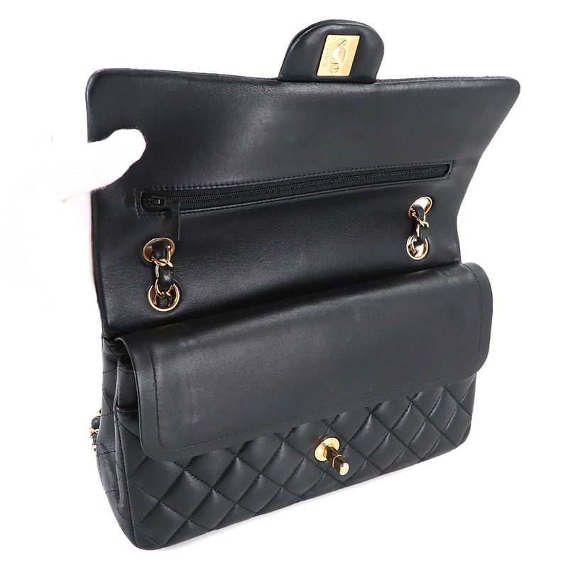 Chanel Quilted 25 Chain Shoulder Bag Lambskin Black Gold Main Item: