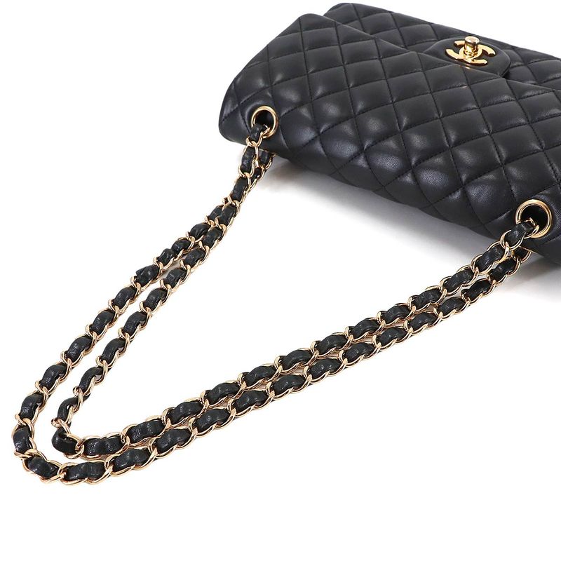 Chanel Quilted 25 Chain Shoulder Bag Lambskin Black Gold Main Item: