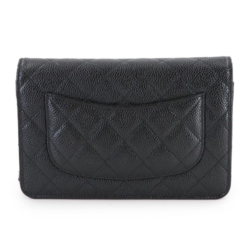 Chanel Quilted Classic Chain Wallet Caviar Leather Main Item: Black