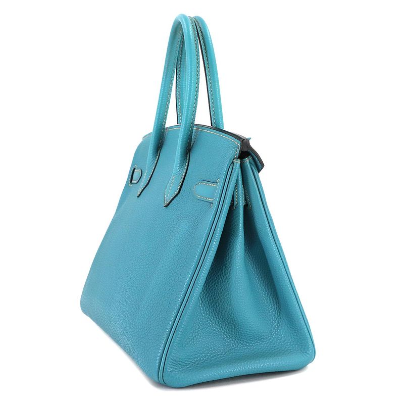 Hermes Birkin 30 Togo Blue Jean Hand Bag Silver Main Item: