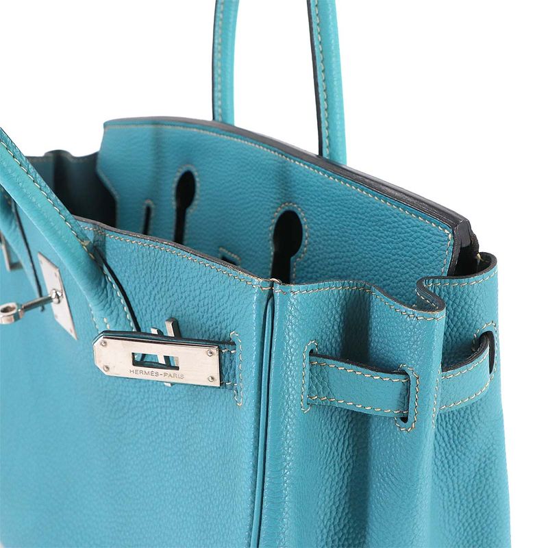 Hermes Birkin 30 Togo Blue Jean Hand Bag Silver Main Item: