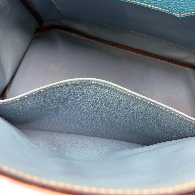 Hermes Birkin 30 Togo Blue Jean Hand Bag Silver Main Item: