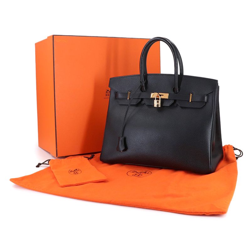 Hermes Birkin 35 Ardennes Black Hand Bag Gold Main Item:
