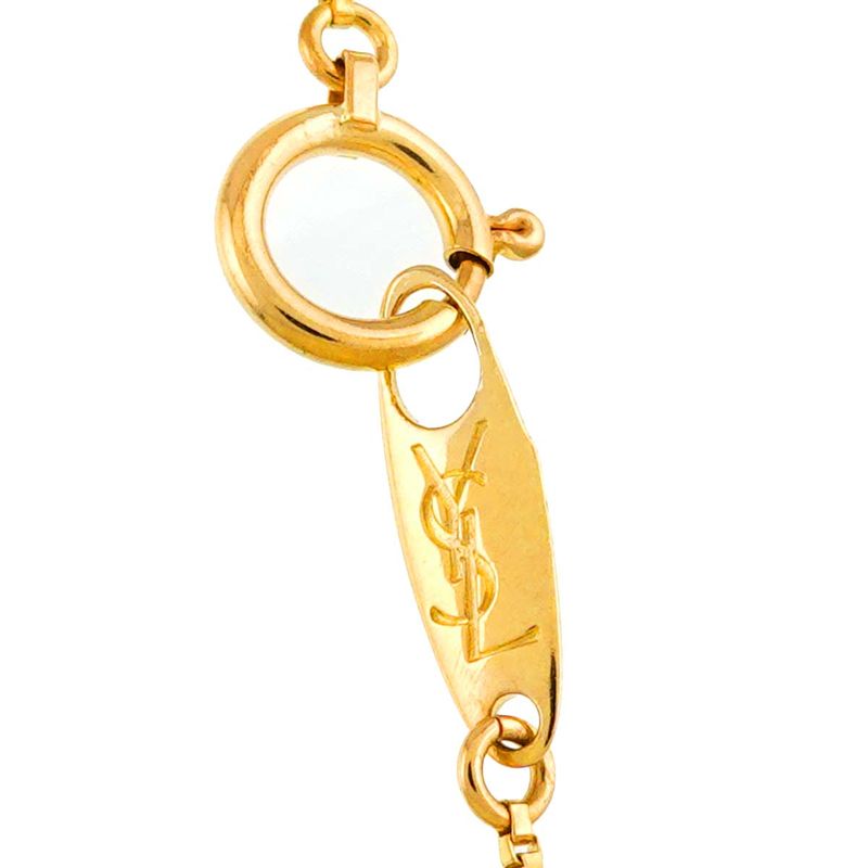 Saint Laurent Yves Ruby Heart Necklace 18K YG Yellow Gold