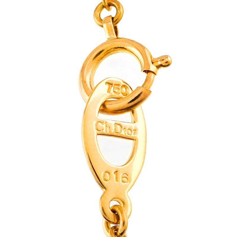 Dior Diamond Ruby Saffiano Necklace 18K YG Yellow Gold